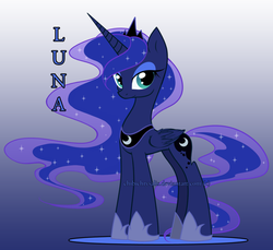 Size: 1024x940 | Tagged: safe, artist:chibichrysalis, princess luna, g4, female, looking at you, smiling, solo