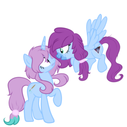 Size: 1000x1000 | Tagged: safe, artist:inkieblot, oc, oc only, pegasus, pony, unicorn, simple background, transparent background, vector