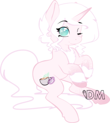 Size: 600x674 | Tagged: safe, artist:danie-mesadopts, oc, oc only, oc:sweet tea, pony, unicorn, adoptable, solo