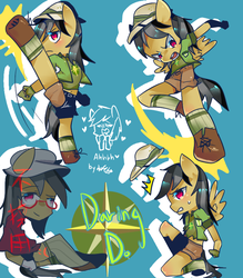 Size: 700x800 | Tagged: safe, artist:shaochi, daring do, anthro, g4, ambiguous facial structure, female, midriff, pixiv, solo