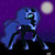 Size: 1024x1024 | Tagged: safe, artist:nevera573, nightmare moon, alicorn, pony, g4, female, moon, night, raised hoof, solo, stars