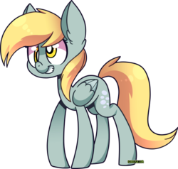 Size: 500x476 | Tagged: safe, artist:soulkillur, derpy hooves, pegasus, pony, g4, female, grin, mare, solo
