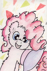 Size: 746x1114 | Tagged: safe, artist:slightlyshade, pinkie pie, g4, clothes, female, skirt, solo, traditional art