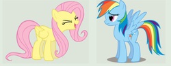 Size: 535x208 | Tagged: safe, fluttershy, rainbow dash, pegasus, pony, g4, eyes closed, female, mare