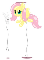 Size: 1280x1725 | Tagged: safe, artist:anthocat, angel bunny, fluttershy, balloon pony, g4, balloon, cute, floating, inanimate tf, inflatable, simple background, transformation, transparent background