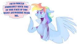 Size: 777x444 | Tagged: safe, artist:sinisterwhooves, rainbow dash, ask the rainbow pony, g4, female, solo, tumblr