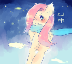 Size: 900x800 | Tagged: safe, artist:shaochi, fluttershy, g4, clothes, female, pixiv, scarf, solo