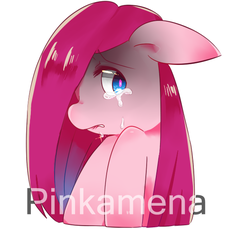 Size: 600x550 | Tagged: safe, artist:shaochi, pinkie pie, g4, crying, female, pinkamena diane pie, pixiv, solo