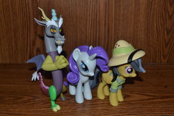 Size: 3438x2292 | Tagged: safe, daring do, discord, rarity, g4, funko, high res, irl, photo, toy