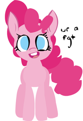 Size: 420x611 | Tagged: safe, artist:hattsy, pinkie pie, g4, female, simple background, solo, ur a faget, white background