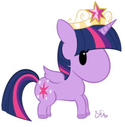 Size: 2424x2460 | Tagged: safe, artist:tamurakitty, twilight sparkle, alicorn, pony, g4, female, high res, mare, simple background, solo, tokidoki, twilight sparkle (alicorn)