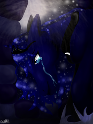 Size: 512x680 | Tagged: safe, artist:hershy-kisses, princess luna, g4, crying, female, solo
