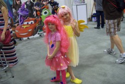 Size: 3648x2432 | Tagged: safe, fluttershy, pinkie pie, human, g4, cosplay, high res, irl, irl human, photo, target demographic