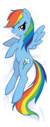 Size: 472x1181 | Tagged: safe, artist:fluffyducky-plushie, rainbow dash, pegasus, pony, g4, body pillow, body pillow design, female, lying, mare, smiling, smirk, solo, watermark