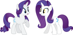 Size: 6000x2929 | Tagged: safe, artist:claritea, charity sweetmint, rarity, pony, unicorn, g4, my little pony chapter books, my little pony: rarity and the curious case of charity, artist interpretation, duo, duo female, dyed mane, female, horn, mare, raised hoof, simple background, transparent background, vector