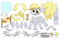 Size: 4130x2630 | Tagged: safe, artist:eljoeydesigns, derpy hooves, pegasus, pony, g4, belly button, female, mare, papercraft