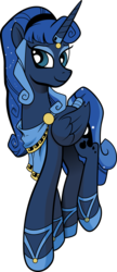 Size: 3550x8250 | Tagged: safe, alternate version, artist:cencerberon, idw, princess luna, alicorn, pony, g4, reflections, spoiler:comic, artemis luna, clothes, female, horn, horn ring, mare, mirror universe, simple background, slippers, smiling, solo, tail wrap, toga, transparent background, vector