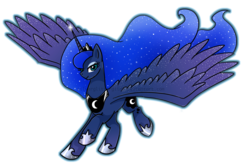 Size: 3000x2000 | Tagged: safe, artist:silverglitterglide, princess luna, g4, female, high res, simple background, solo, spread wings, watermark