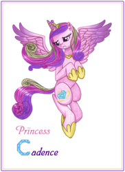 Size: 1275x1753 | Tagged: safe, artist:eclairrose, princess cadance, g4, female, flying, solo, spread wings, traditional art