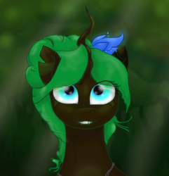 Size: 458x475 | Tagged: safe, artist:starstruck, oc, oc only, oc:apis, changeling, changeling queen, changeling queen oc, female, green changeling, poison joke