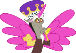 Size: 1212x850 | Tagged: safe, artist:cheezedoodle96, discord, draconequus, g4, .svg available, blowing a kiss, crown, discorn, male, princess discord, simple background, solo, svg, transparent background, vector