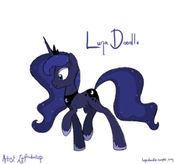 Size: 3456x3240 | Tagged: dead source, safe, artist:zacproductions, princess luna, lunadoodle, g4, female, high res, simple background, sketch, solo