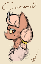 Size: 1785x2753 | Tagged: safe, artist:newbluud, oc, oc only, oc:caramel, mothpony, original species, portrait, profile