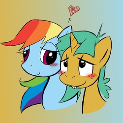 Size: 500x500 | Tagged: safe, rainbow dash, snails, g4, crack shipping, female, heart, male, rainsnail, shipping, snaildash, straight