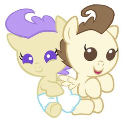 Size: 895x892 | Tagged: safe, artist:3d4d, cream puff, pound cake, pony, g4, baby, baby pony, colt, filly, foal