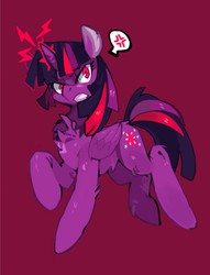 Size: 977x1280 | Tagged: safe, artist:knifedragon, twilight sparkle, alicorn, pony, g4, angry, chest fluff, female, mare, pictogram, simple background, solo, twilight sparkle (alicorn)