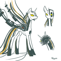 Size: 1000x1000 | Tagged: safe, artist:nastylady, glados, ponified, portal (valve)