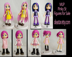 Size: 3300x2635 | Tagged: safe, artist:bluepaws21, fluttershy, pinkie pie, human, g4, craft, customized toy, high res, humanized, pinky street, sculpture