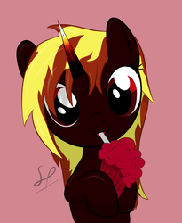 Size: 810x986 | Tagged: safe, artist:rubi, oc, oc only, pony, unicorn, cute, milkshake, milkshake ponies, strawberry