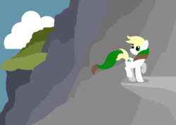 Size: 1024x724 | Tagged: safe, artist:poisonedpirate, oc, oc only, oc:treasurequest, earth pony, pony, cloud, cutie mark, hooves, lineless, male, raised hoof, solo, stallion