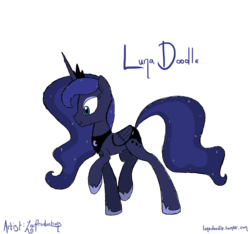 Size: 3456x3240 | Tagged: safe, artist:zacproductions, edit, princess luna, lunadoodle, g4, female, high res, simple background, sketch, solo