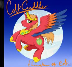 Size: 1280x1187 | Tagged: safe, artist:aerialift, big macintosh, g4, /mlp/, bigmacicorn, colt cuddler, male, princess big mac, solo