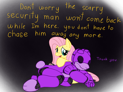 Size: 1200x900 | Tagged: artist needed, safe, fluttershy, g4, bonnie (fnaf), five nights at freddy's