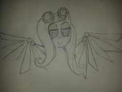 Size: 2560x1920 | Tagged: safe, fluttershy, g4, female, sketch, solo, steampunk, traditional art