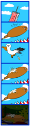 Size: 968x4032 | Tagged: safe, artist:bawsnia, fluffy pony, seagull, abandoned, barely pony related, corndog, crying, sadbox, trash, wat, wtf