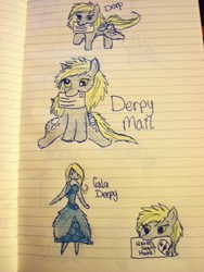 Size: 2736x3648 | Tagged: safe, artist:badromance123, derpy hooves, pegasus, pony, g4, female, high res, lined paper, mare, traditional art