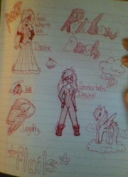 Size: 311x432 | Tagged: safe, artist:badromance123, rainbow dash, human, g4, humanized, lined paper, traditional art