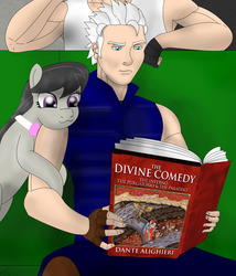 Size: 2217x2594 | Tagged: safe, octavia melody, g4, devil may cry, devil may cry 3, exploitable meme, high res, irony, meme, pun, the divine comedy, vergil (devil may cry), vergil's book, wordplay