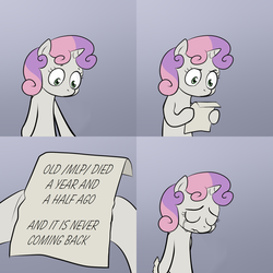 Size: 2000x2000 | Tagged: safe, sweetie belle, g4, /mlp/, exploitable meme, high res, meme, sweetie's note meme