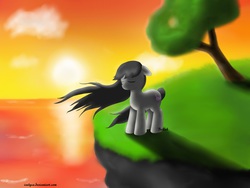 Size: 4000x3000 | Tagged: safe, artist:izelyca, octavia melody, g4, female, solo, sunset