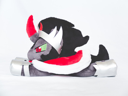 Size: 2828x2121 | Tagged: safe, artist:tiny-tea-party, king sombra, g4, beanie (plushie), high res, irl, photo, plushie, prone