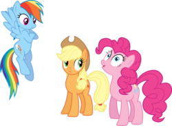 Size: 15968x11679 | Tagged: safe, artist:djdavid98, artist:embersatdawn, artist:intbrony, artist:uxyd, applejack, pinkie pie, rainbow dash, earth pony, pegasus, pony, castle mane-ia, g4, .ai available, .svg available, absurd resolution, crossed hooves, group, simple background, transparent background, trio, vector