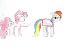 Size: 2231x1460 | Tagged: safe, artist:lylylitley, pinkie pie, rainbow dash, g4, duo, nyan cat, nyan dash