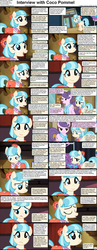 Size: 1282x3304 | Tagged: safe, coco pommel, suri polomare, earth pony, pony, comic:celestia's servant interview, g4, caption, clothes, comic, cs captions, female, interview, mare, scarf