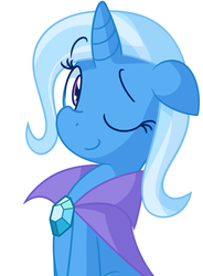 Size: 915x1244 | Tagged: safe, artist:furrgroup, trixie, pony, unicorn, g4, female, mare, simple background, solo, vector, white background, wink