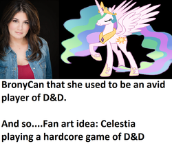 Size: 1031x874 | Tagged: safe, princess celestia, g4, bronycan, dungeons and dragons, nicole oliver, request, requested art